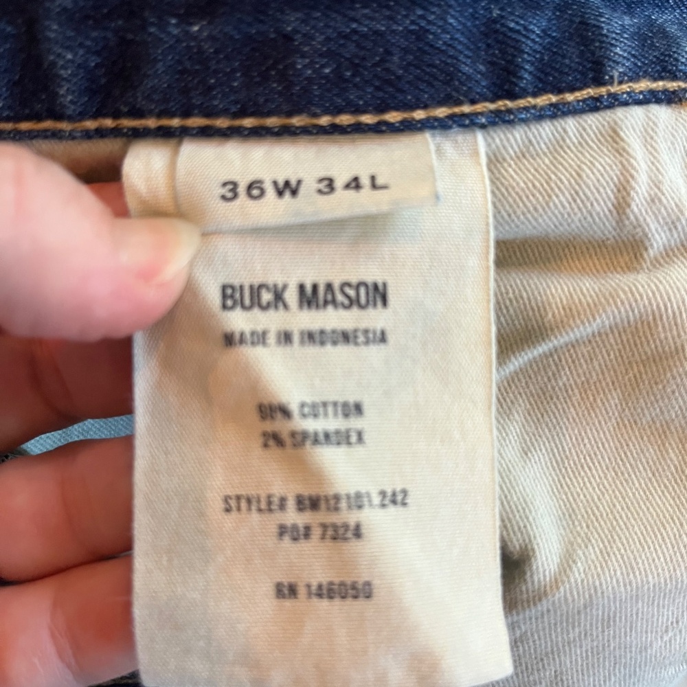 Buck Mason maverick Slim Fit Denim 36 x 34 14oz Double dipped denim - Picture 4 of 4